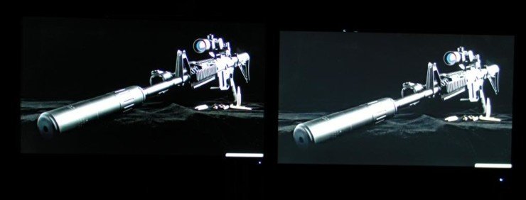 Side-by-side comparison of an IPS and a VA screen.