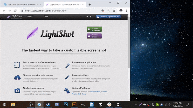 LightShot in action