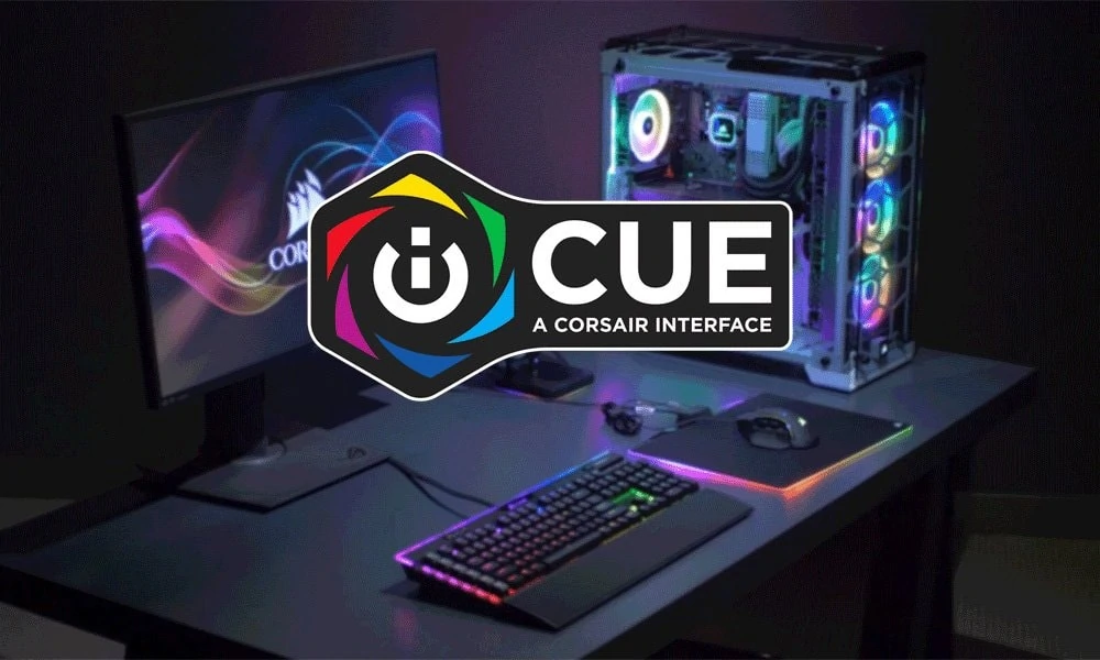 A spread of Corsair iCue RGB pc peripherals