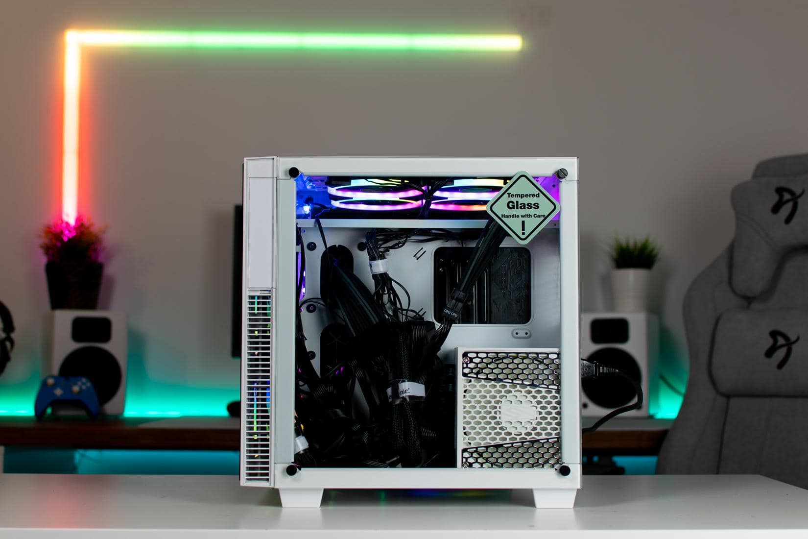 Cable management side fully exposed.