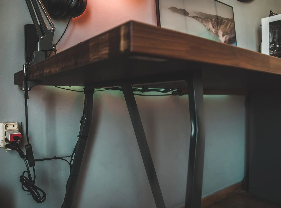 Cable management channels are a good gaming desk accessory