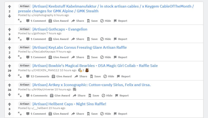 MechMarket artisan filter