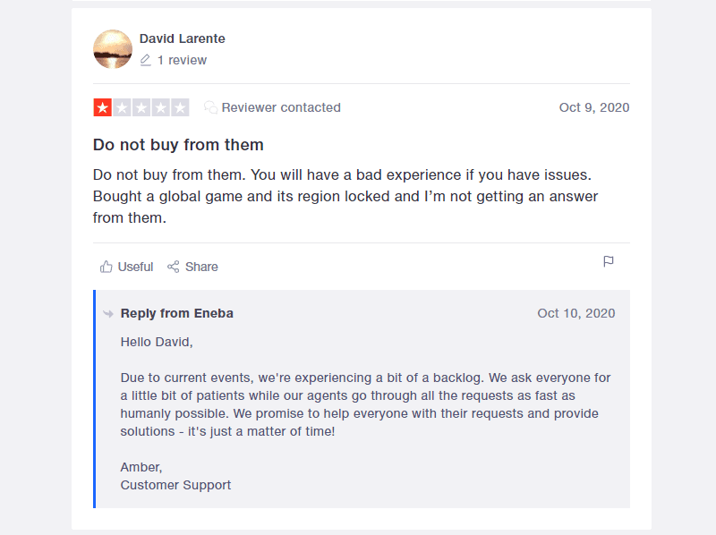 eneba negative review