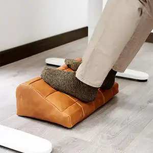 Tan Leather Footrest Cover