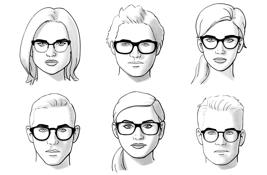 Visual guide on picking glasses for your face shape.