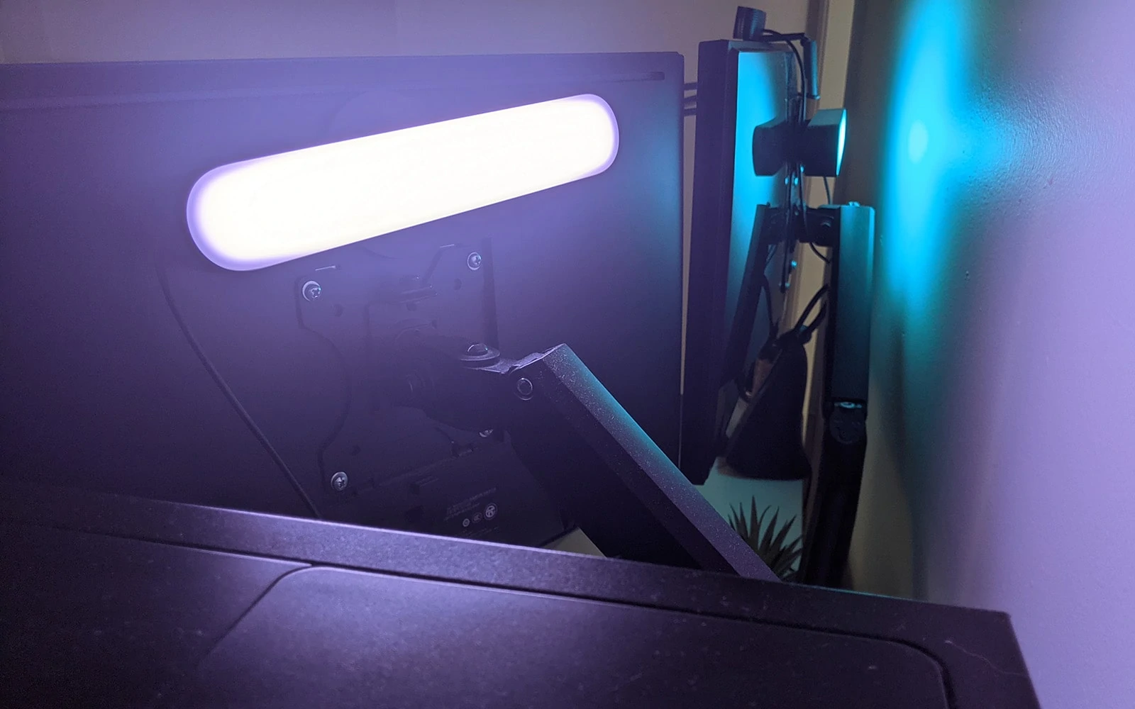 play light bar monitor mounted