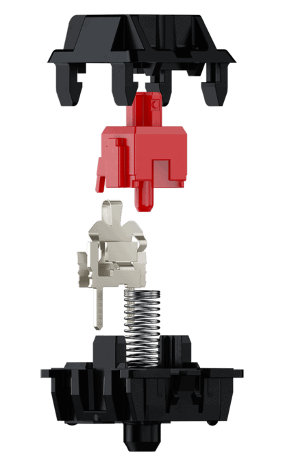 The inner workings of a mechanical keyboard switch