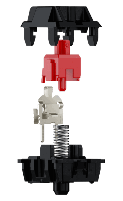 The inner workings of a mechanical keyboard switch