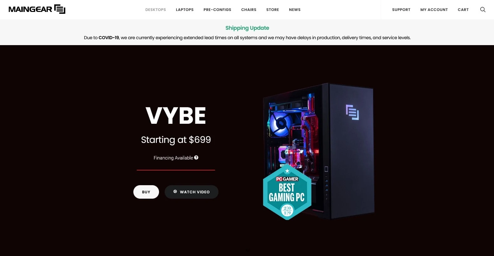 Maingear Homepage