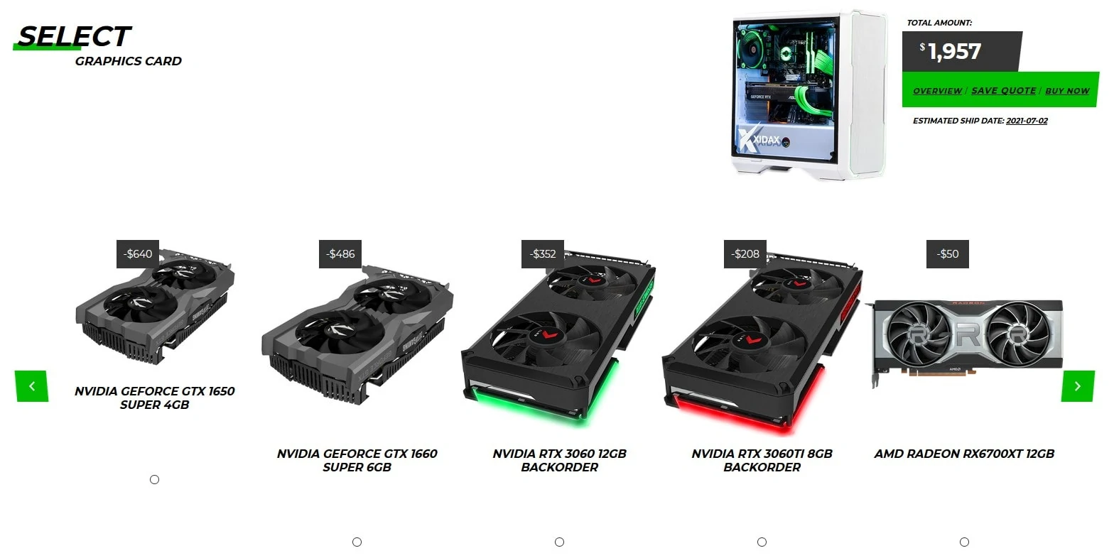 XIDAX GPU selection