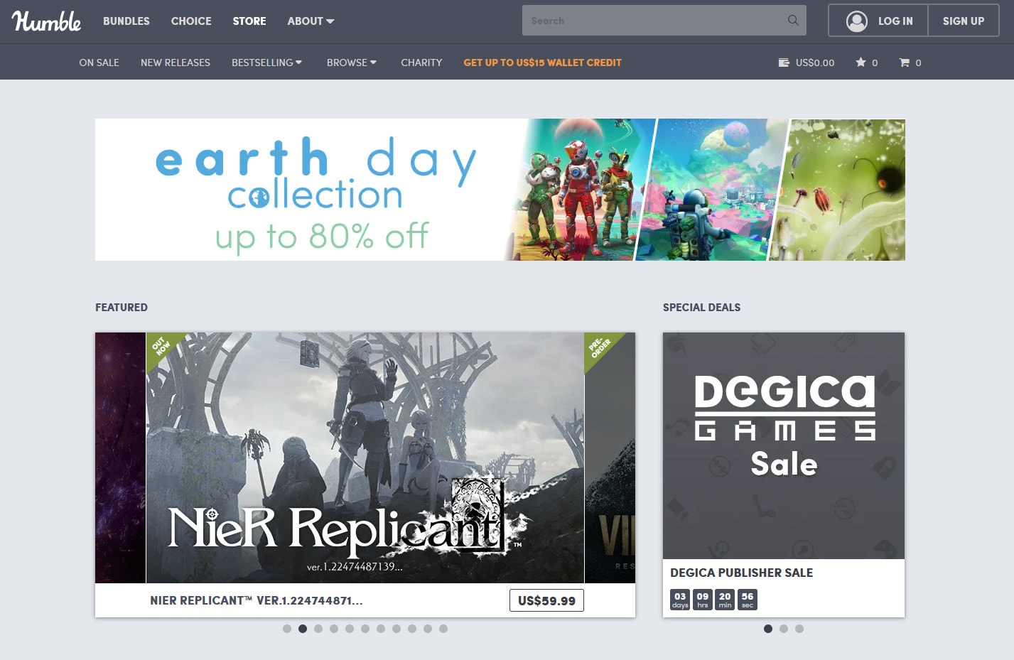 humble bundle homepage
