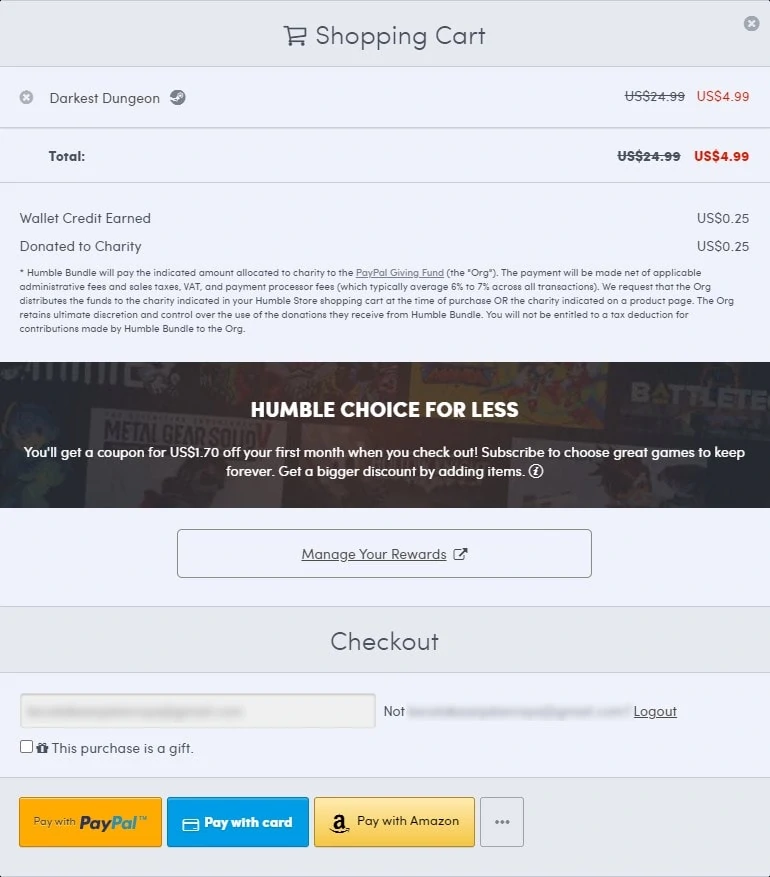 humble bundle payment page