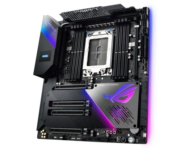 Our top pick for best threadripper motherboard, the ASUS ROG Zenith II