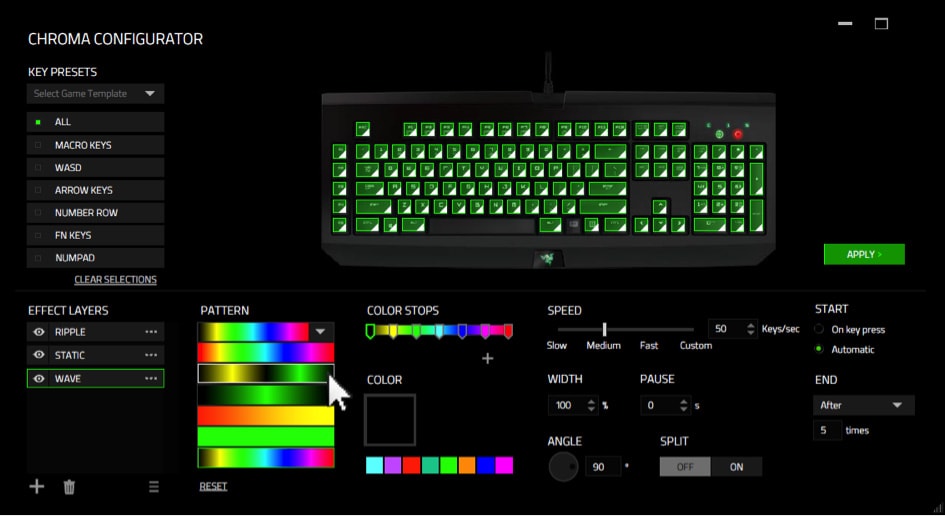 razer synapse rgb lighting customization