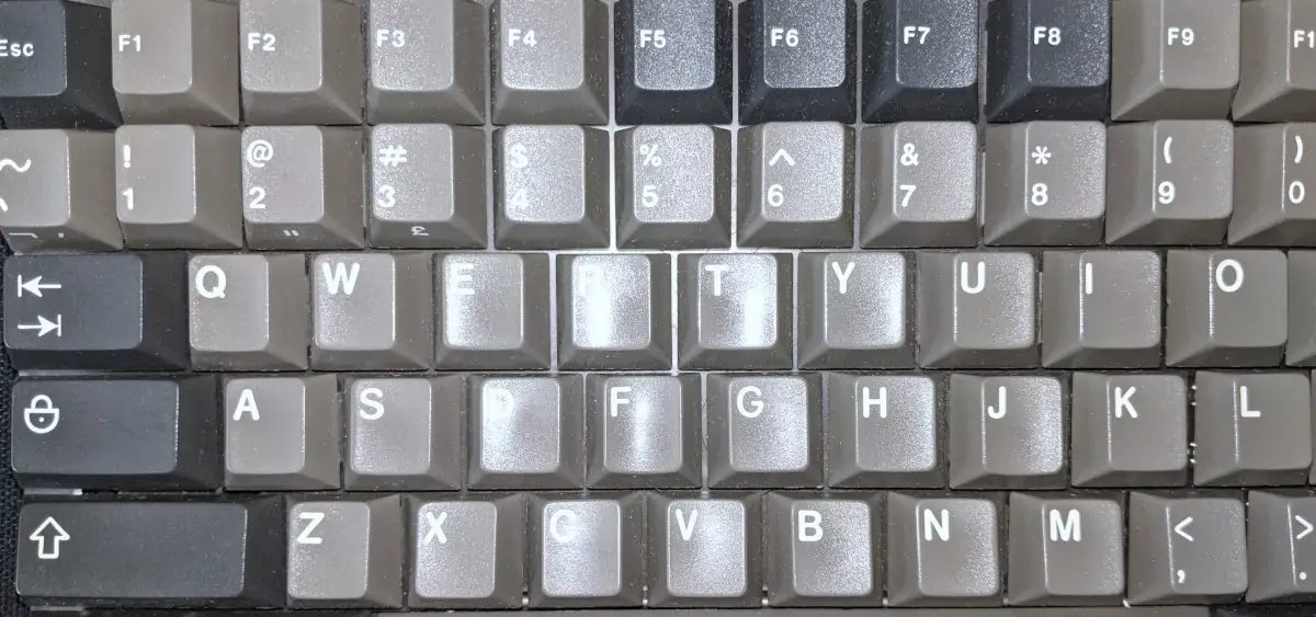 ABS keycap shine