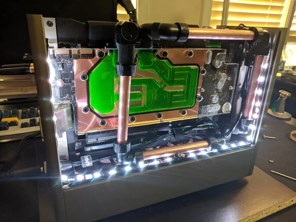 Example water cooling build in the Louqe Ghost S1