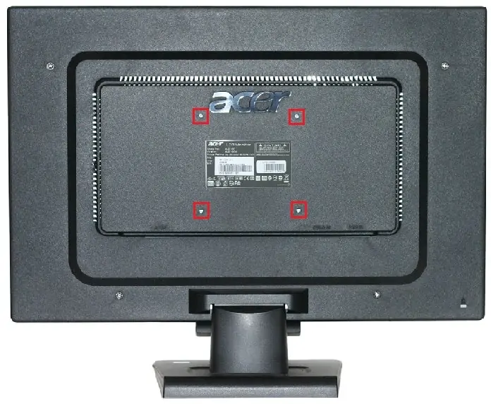 Monitor VESA mounting holes