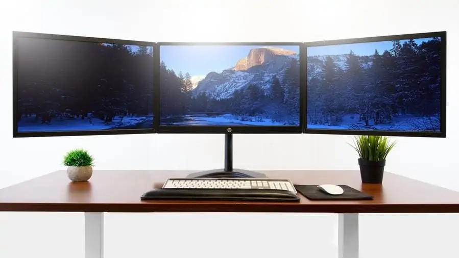 Mount-It! freestanding triple monitor stand