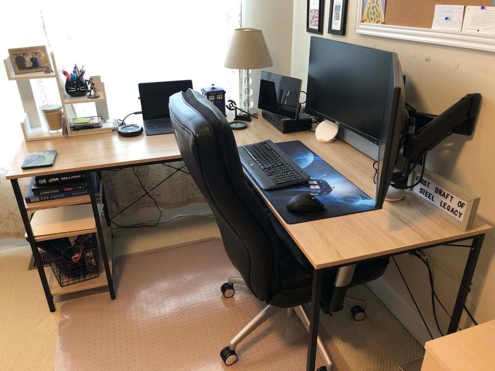 Bestier L-shaped desk
