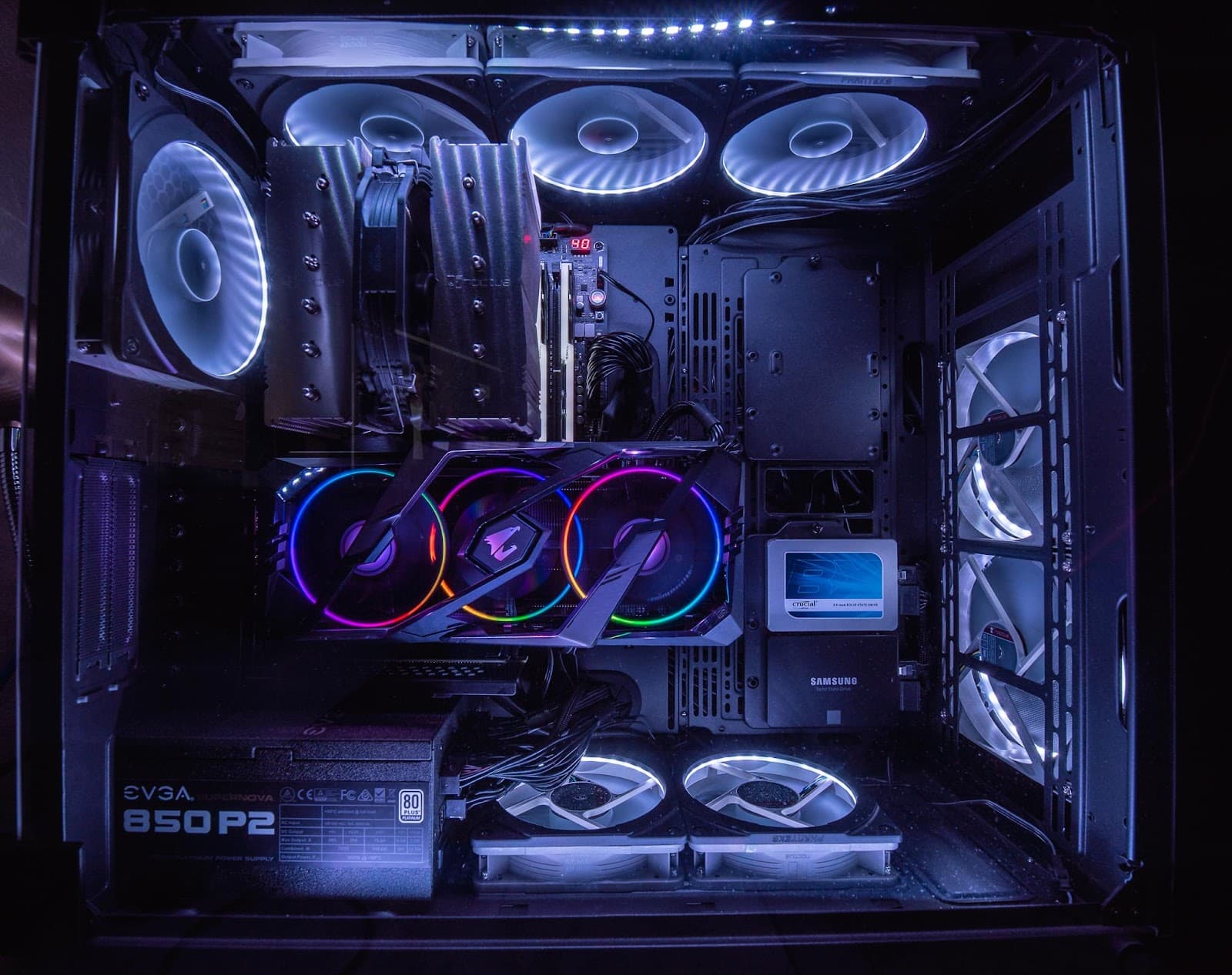PC with eight case fans