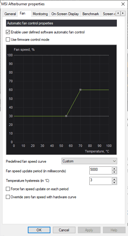MSI Afterburner fan curve