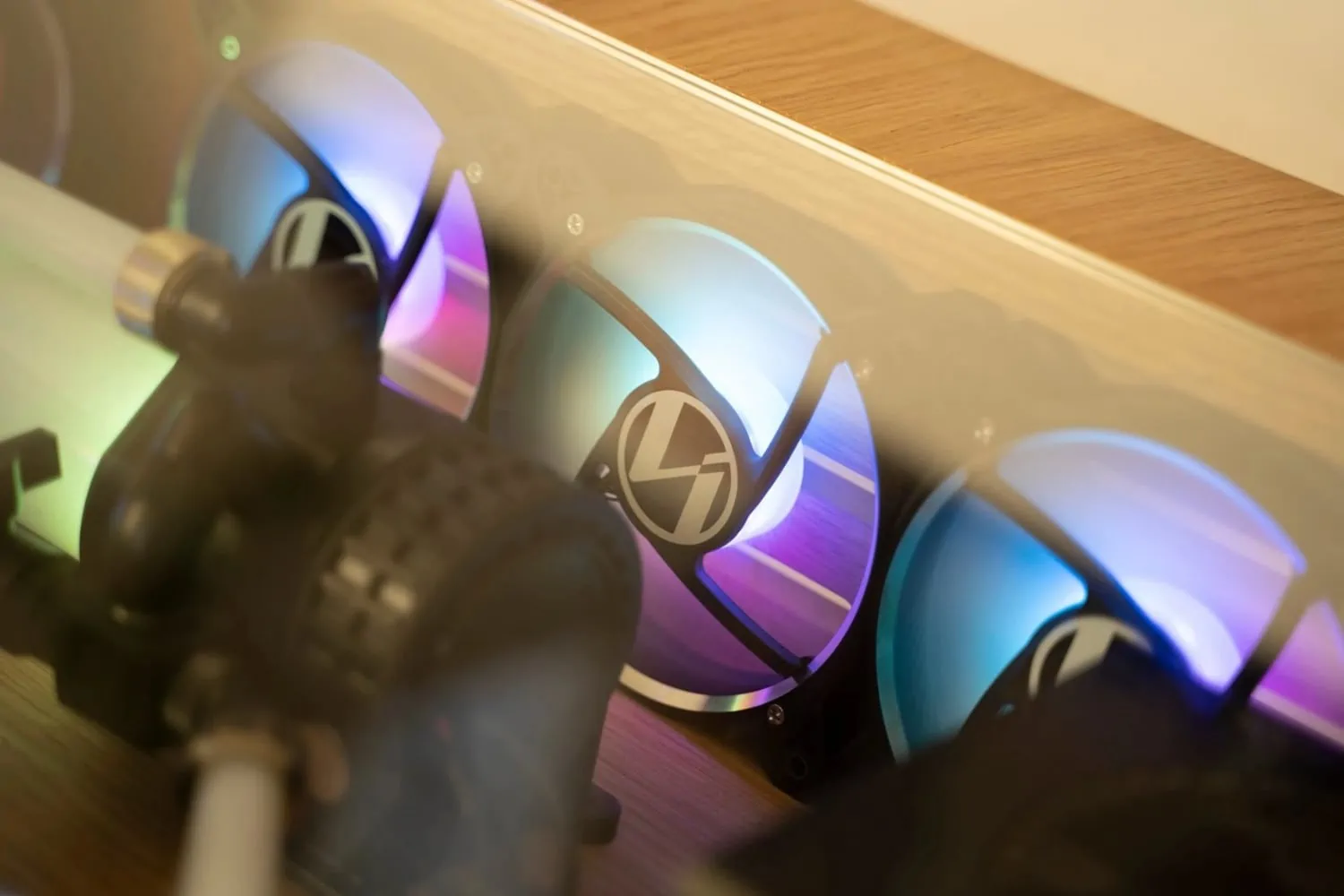 Lian Li Bora case fans. Pictured: MA Modified’s Desk PC Build