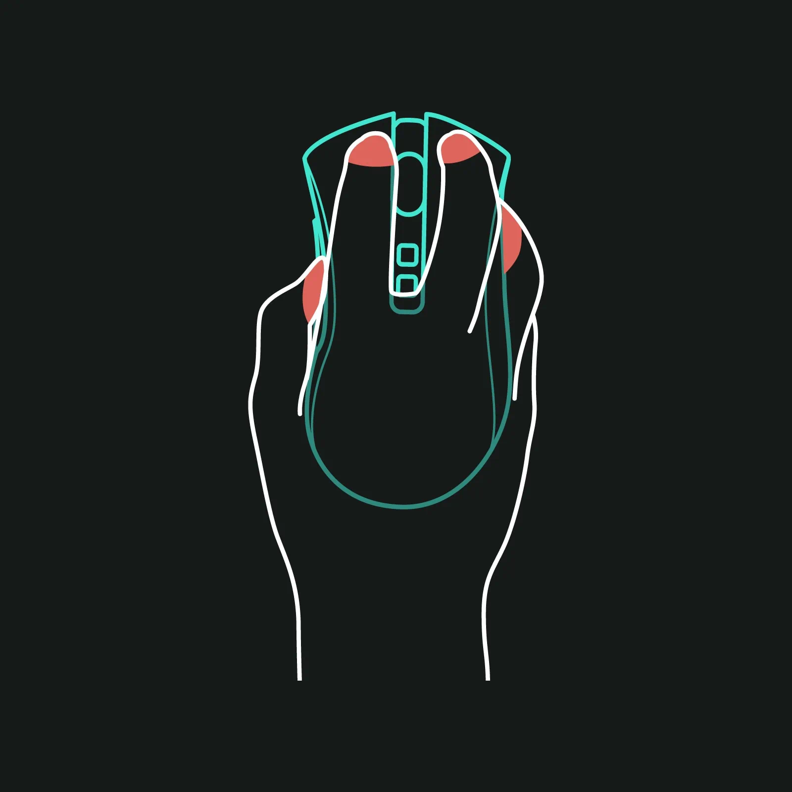 Fingertip grip top view