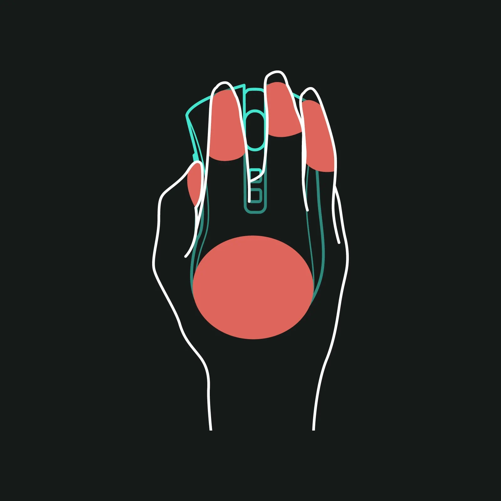 palm grip top view