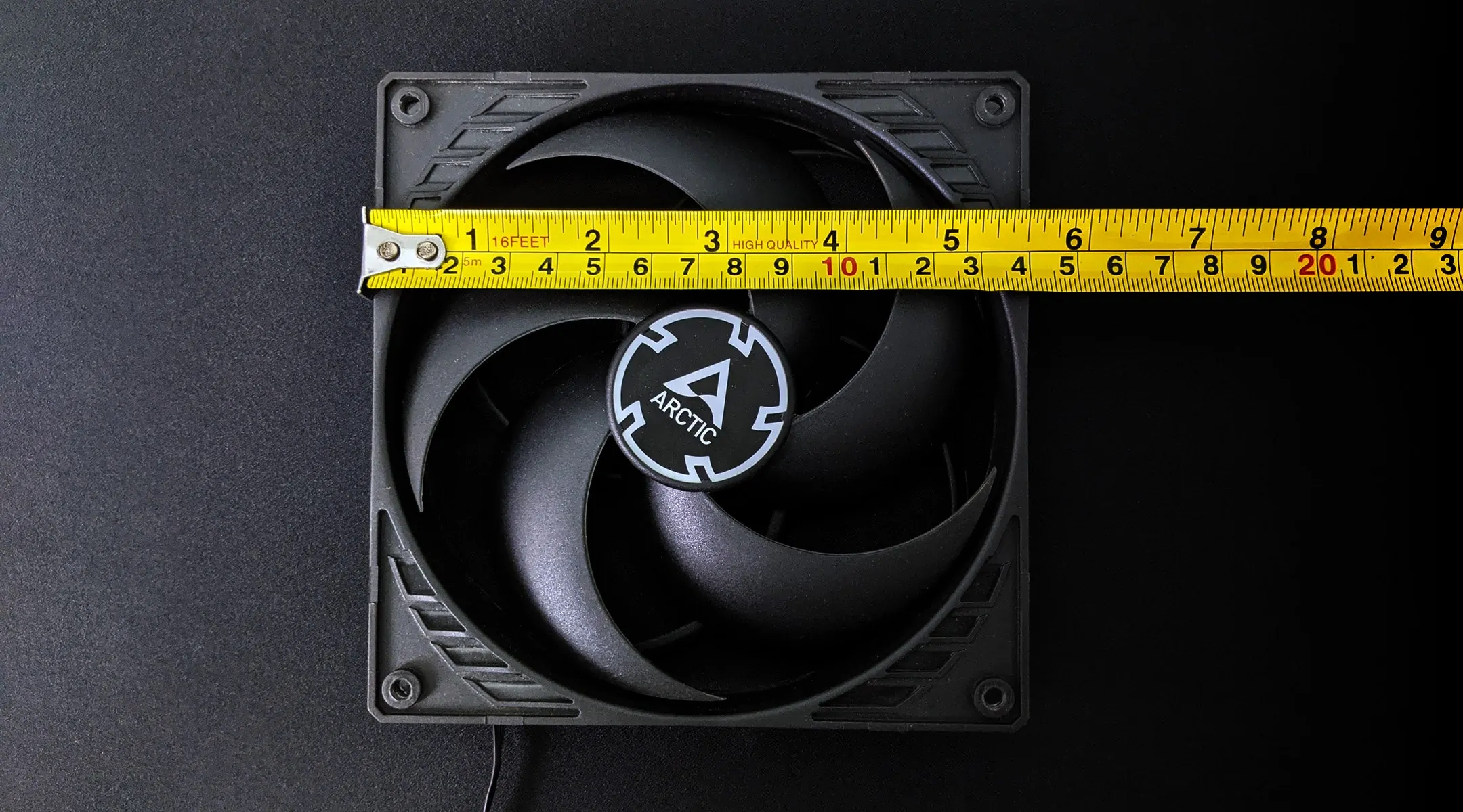 how to measure pc fan size