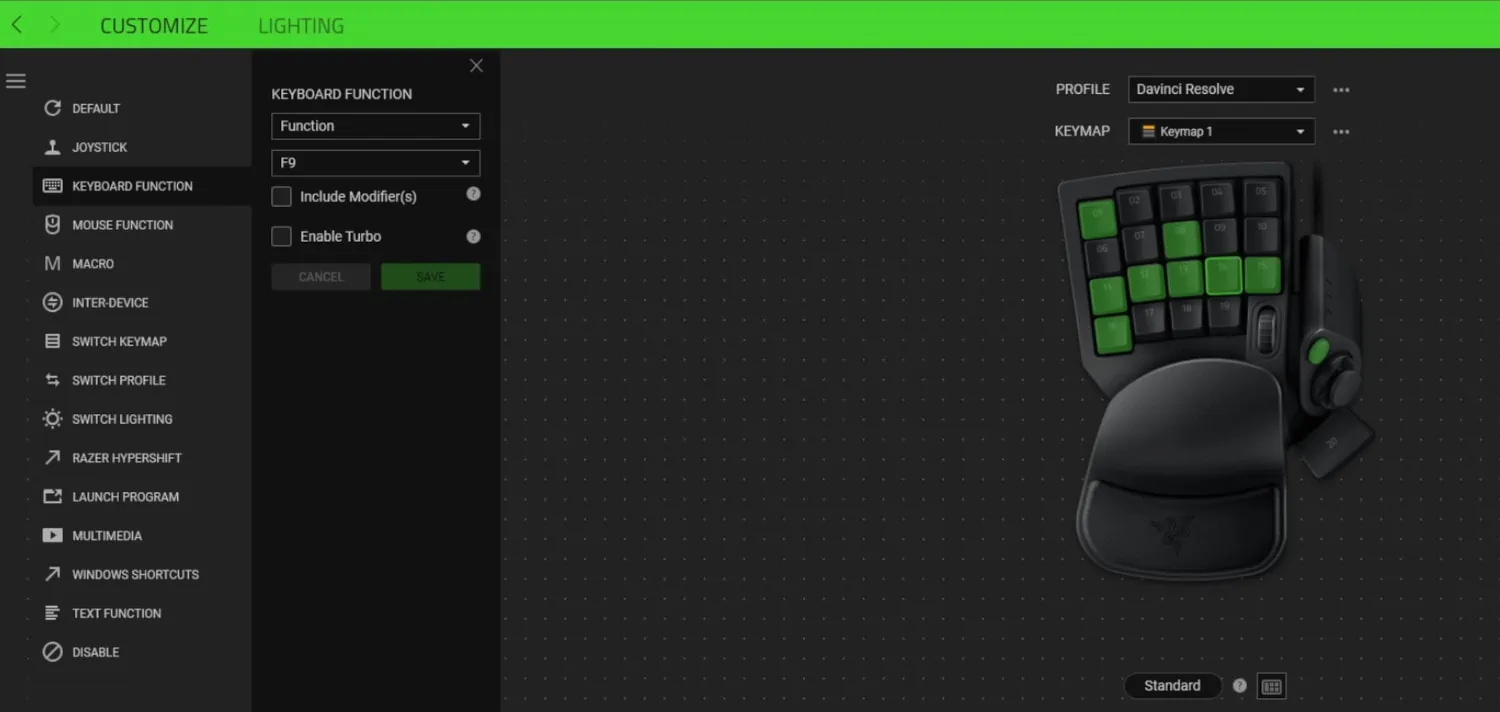 Razer Tartarus V2 in Razer Synapse
