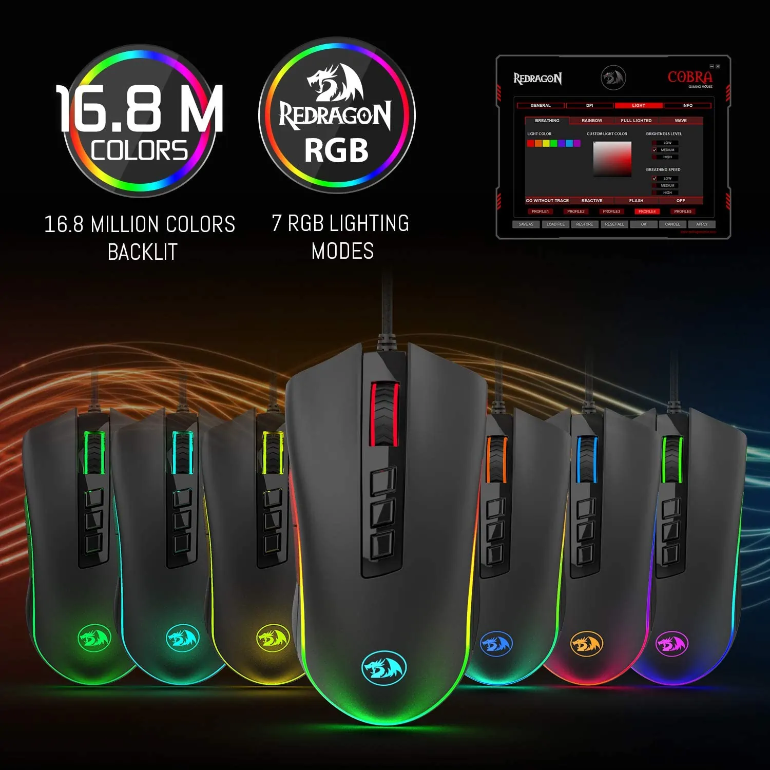 Redragon M711 RGB lighting