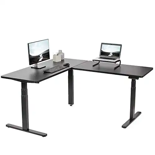 VIVO Electric Corner Stand Up Gaming Computer Desk