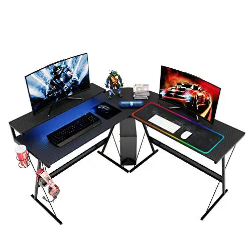 Bestier L-Shaped Led RGB Gaming Computer Desk