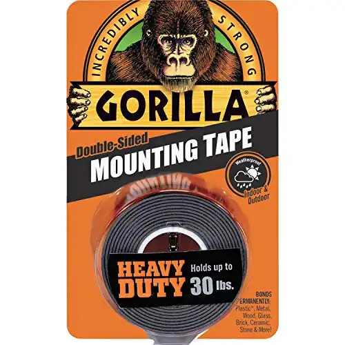 Gorilla Heavy Duty Double Sided Mounting Tape, 1" x 60", Black