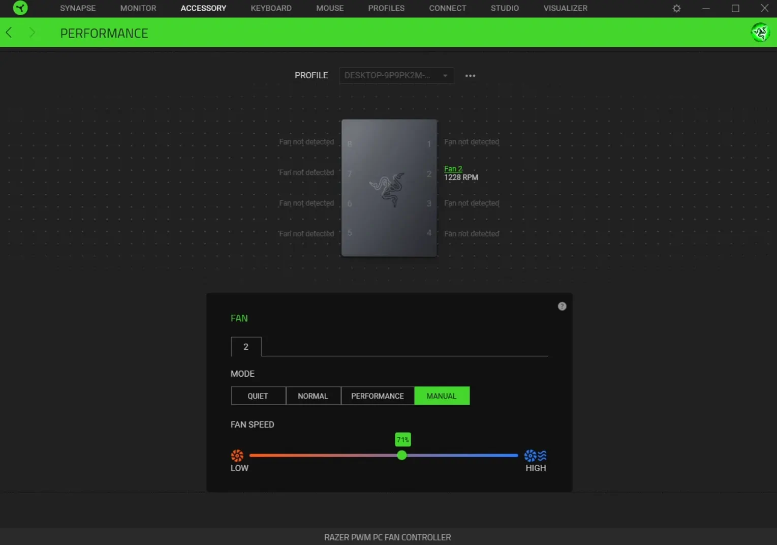 Razer Synapse 3 fan control
