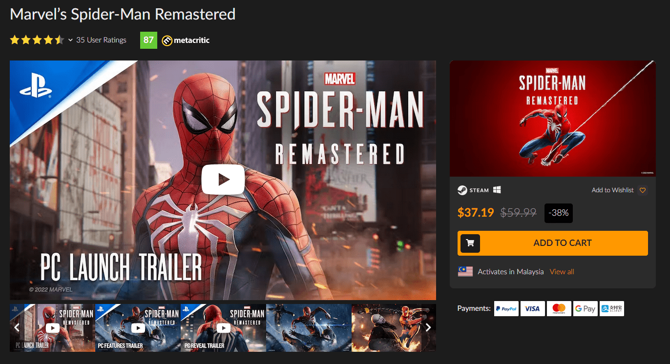 Fanatical store page