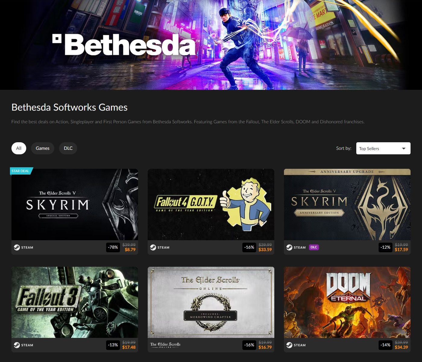 Fanatical Bethesda publisher page