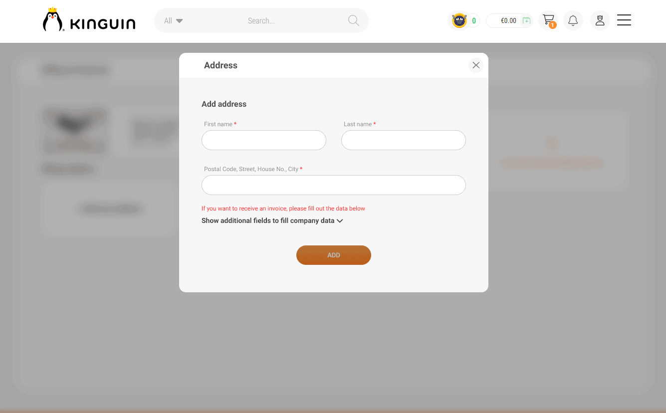 Kinguin checkout