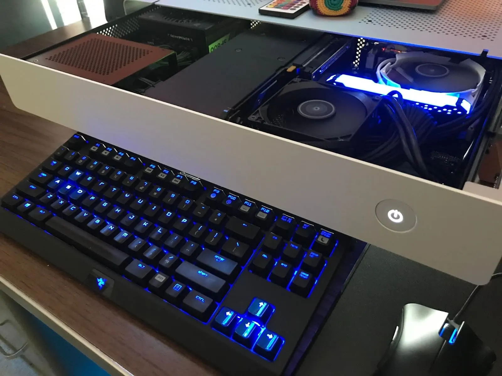 Low-profile CPU cooler inside an SFF case.