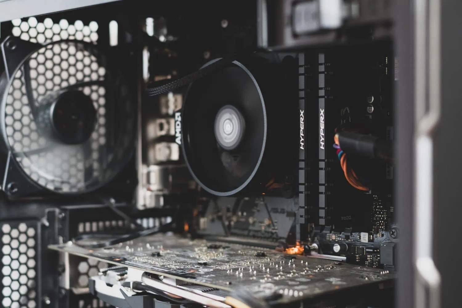 CPU cooler installed on CPU