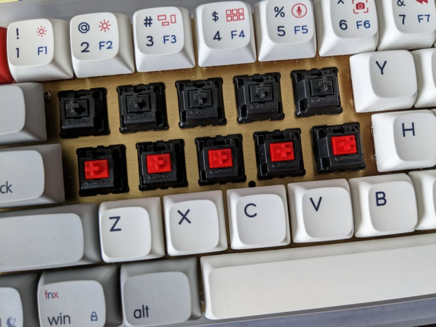 Cherry MX Black and Red installed