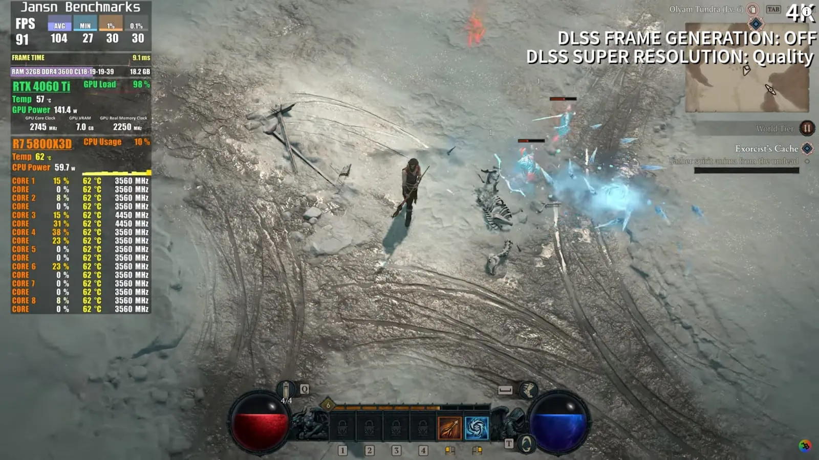 Jansn Benchmarks Diablo 4 DLSS 3.0 FG | RTX 4060 Ti | Ryzen 7 5800X3D | 4K - 1440p - 1080p | Maximum Settings