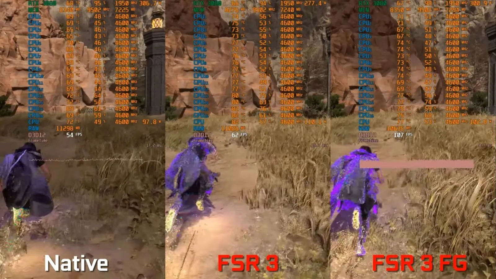 Forspoken FSR 3 frame generation performance